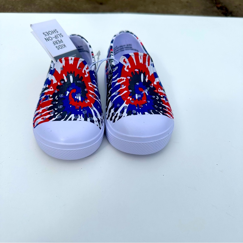 Kids Slip-On Shoes - Red, Blue, and White